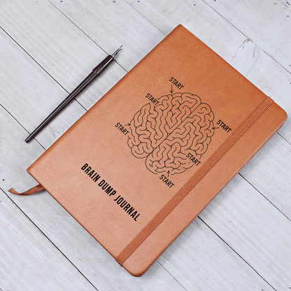 Brain Dump Journal – Faux Leather Productivity Notebook for Mental Clarity & Focus