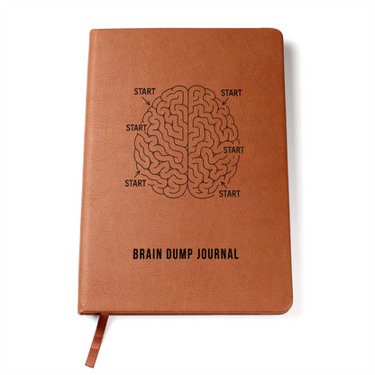 Brain Dump Journal – Faux Leather Productivity Notebook for Mental Clarity & Focus