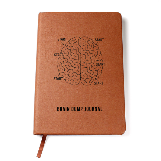 Brain Dump Journal – Faux Leather Productivity Notebook for Mental Clarity & Focus