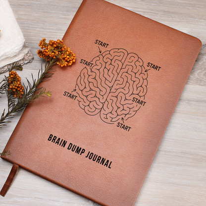 Brain Dump Journal – Faux Leather Productivity Notebook for Mental Clarity & Focus